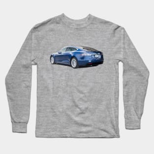 Tesla Model S Oil Painting Long Sleeve T-Shirt